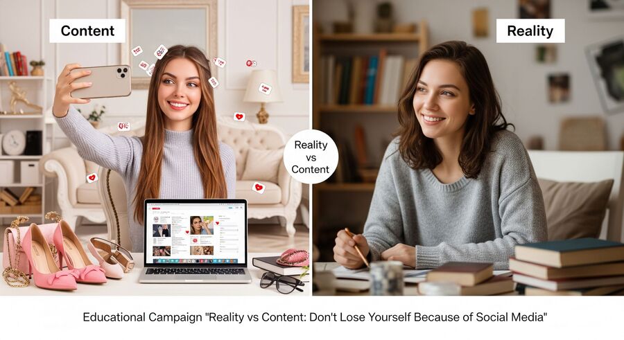 Realita vs Konten: Jangan Kehilangan Diri karena Media Sosial
